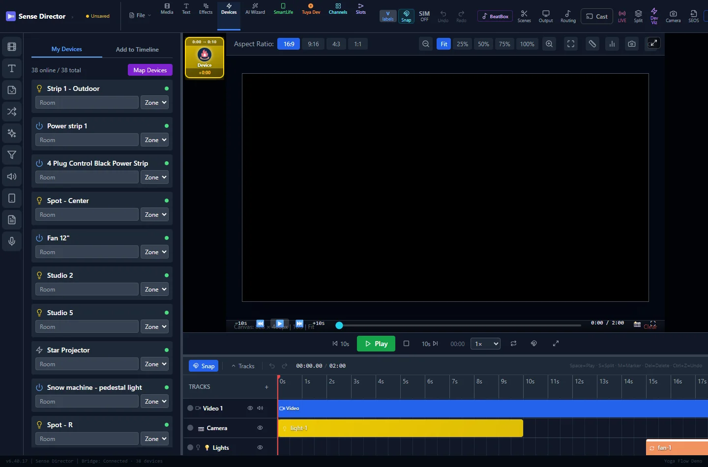 Actual Sense Director editor timeline captured July 14, 2026