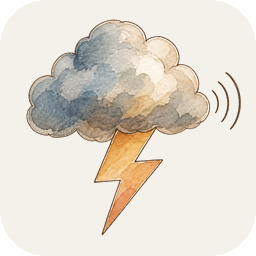 Watercolor pictogram for thunder