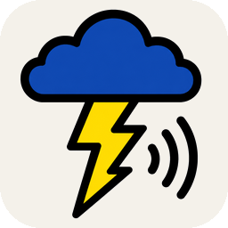 High-contrast pictogram for thunder