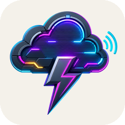 Cyberpunk pictogram for thunder
