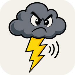 Cartoon pictogram for thunder